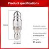 Stainless Steel 1/4 Quick Plug High Pressure Water Mouse Head Nozzle Pagoda Front 1 Rear 6 Sewer Dredging Head