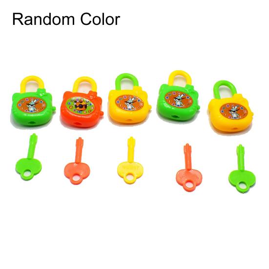 

5 шт./набор Мини Цветной Пластиковый Замок с Ключом Детские Развивающие Игрушки Подарок