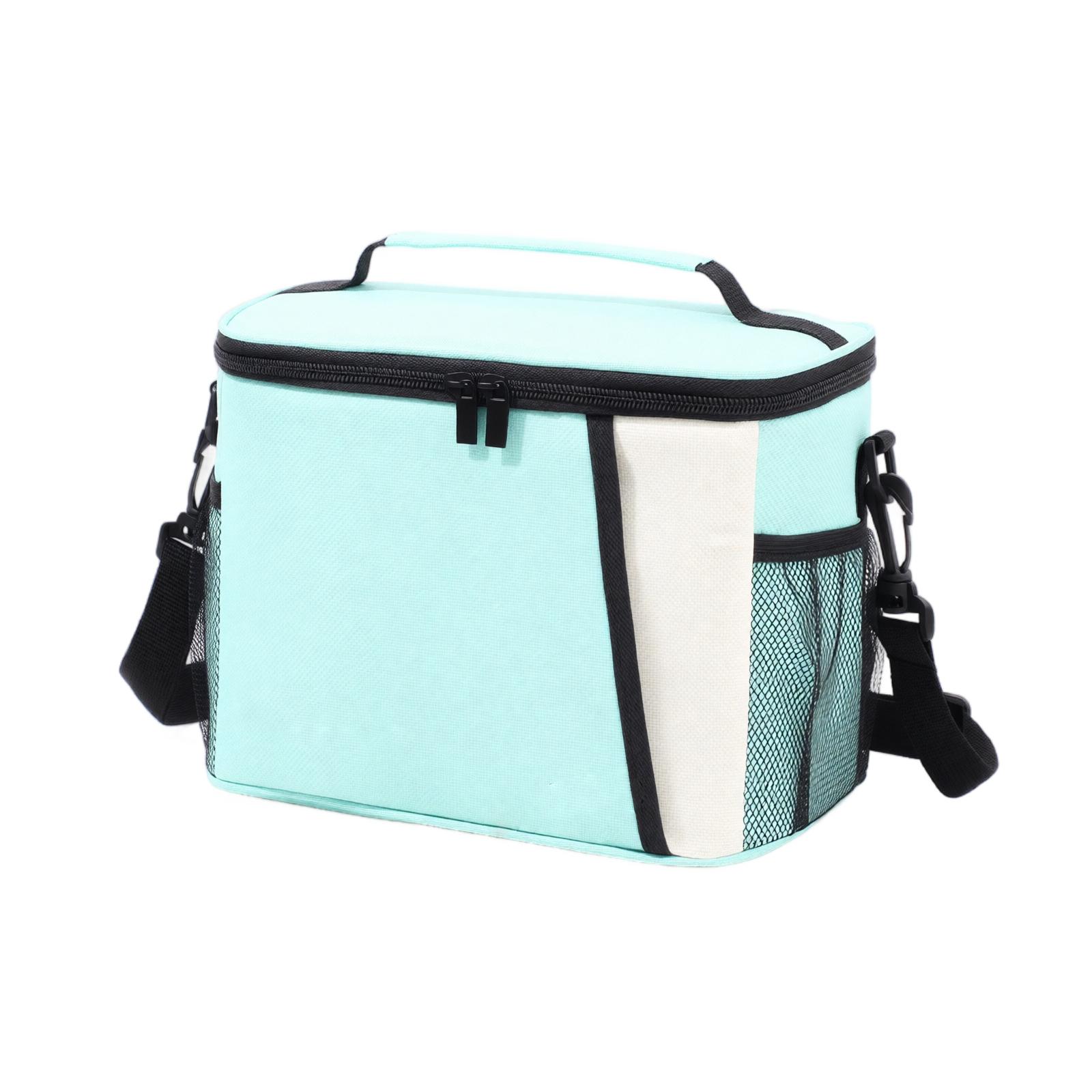 Lunch Bag with Strap Color Block Square Design