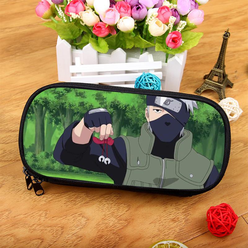 Naruto Uchiha Kakashi Large Capacity Nylon Pencil Case For Students And Office Use