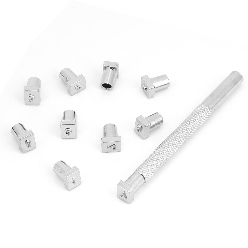 36pcs 13mm Leather Stamp Set Alphabet 26 Letters & 10 Numbers Punch Die DIY Leathercraft Tool