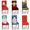 Christmas Chair Cover Stretch Digital Printed for Dining Chair Home Party