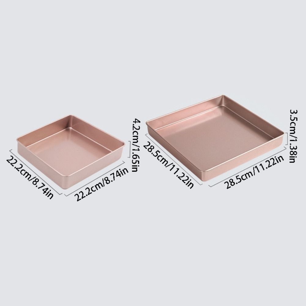Nonstick Carbon Steel Cake Mold Champagne Multifunction Pizza Baking Tray Heat Resisting Easy Clean Square Baking Pan Home