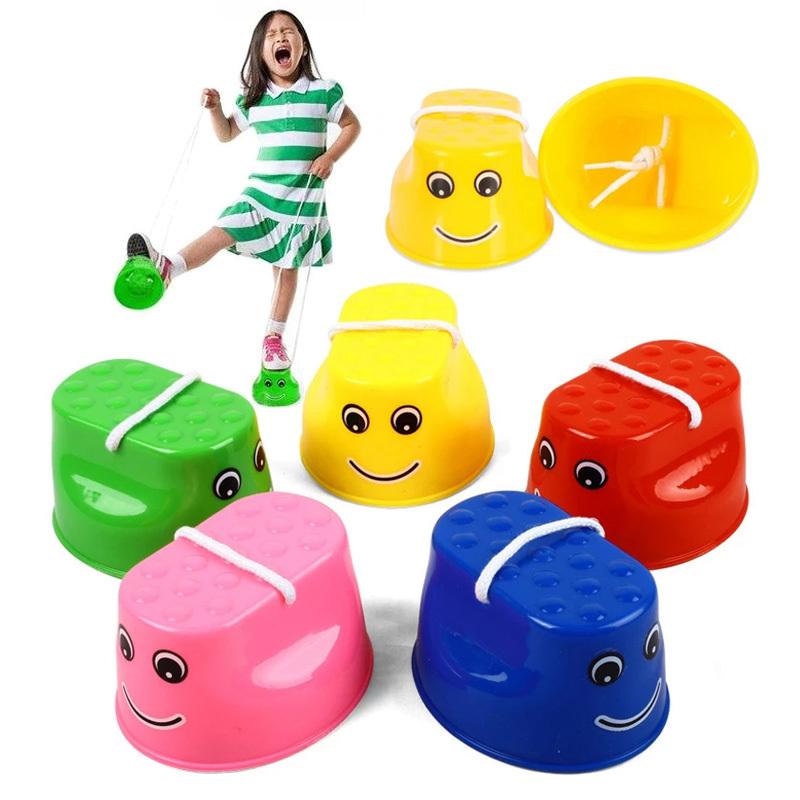 

1 пара ходулей для прыжков с улыбкой, пластиковое оборудование для тренировки баланса, координационные игры, ходули для прыжков на ногах, спортивные игрушки для