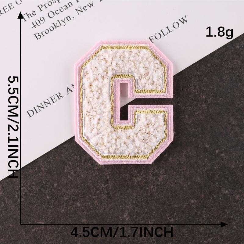 Computer Embroidery Gold Silk Towel Embroidery Cloth Label English Alphabet Hand Account Diy Patch Accessories Chenier Embroidery Cloth Sticker