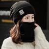 Autumn and Winter Knitted Hat Plus Velvet and Thickened Ear Protection Neck Wool Hat for Women Outdoor Cycling Two Piece Cold Hat