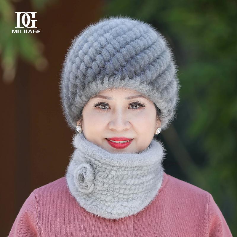 Mink Hat Winter Mink Hair, Mink Hat for Warm Grandma, Middle Aged and Old Lady, Mother's Hat
