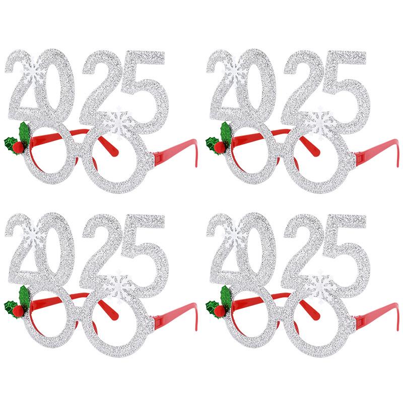 2025 New Year Party Glasses Christmas Photo Props Noel Xmas Decorations Kids Adult Eyeglasses Photobooth Gifts Home Supplies