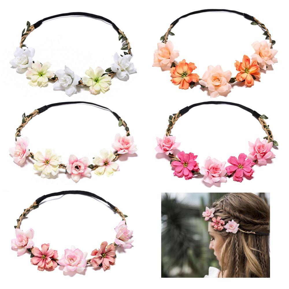 Handmade Floral Garland Simulated Flower Wedding Hair Accessories Dance Performance