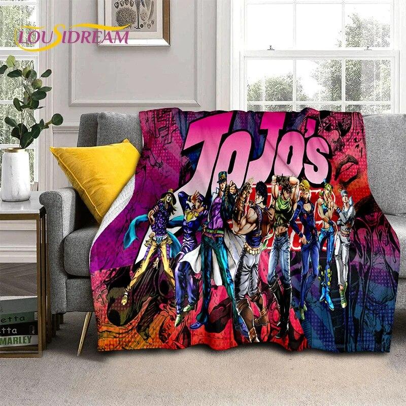 Jojo Bizarre Adventure Cartoon Anime Decke, weiche Überwurfdecke für Zuhause, Schlafzimmer, Bett, Sofa, Picknick, Reisen, Büro, Decke, Kind