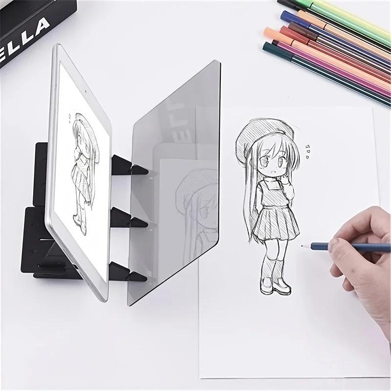 Tavola Portatile Ottica per Disegno e Copia, Imitazione Tracciatura con Schermo di Proiezione, Strumento di Apprendimento Adatto per Cellulare e Tablet
