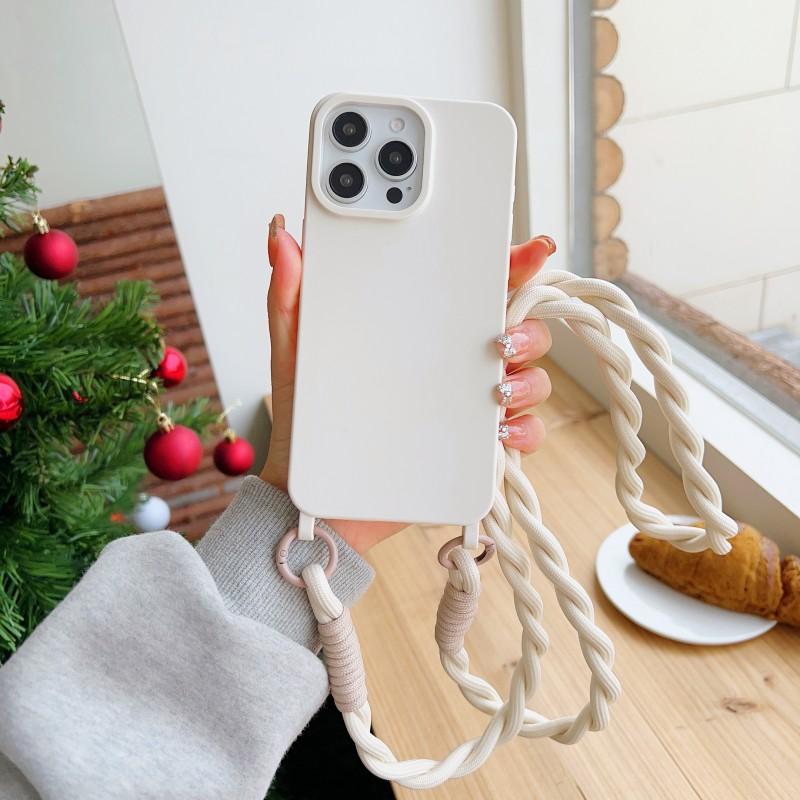 

Shockproof Candy Lanyard Case For iPhone 17 Pro Max 14 12 11 13 15 16 Plus Air Crossbody Neck Cord Rope Strap Soft TPU Cover for iPhone 17