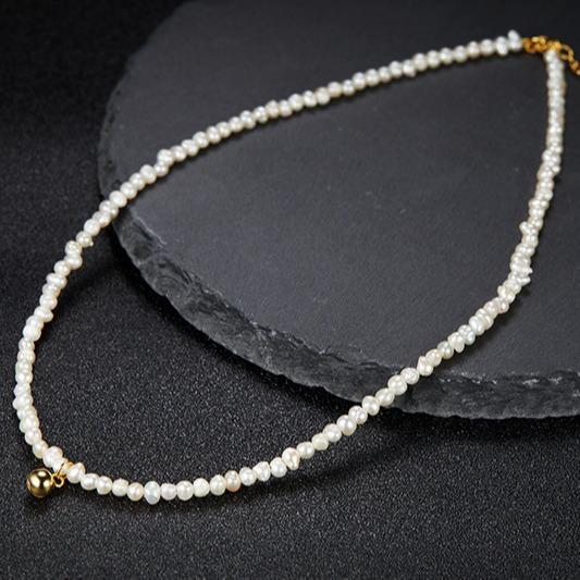 Natural Freshwater Pearl S925 Sterling Silver Necklace Pendant Women'S Fashion Light Luxury Versatile Collarbone Chain