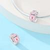 Copper Pink Glittering Zircon Heart Love Magic Headphones Backpack Charms Beads Fit Diy Bracelets Necklace Jewelry