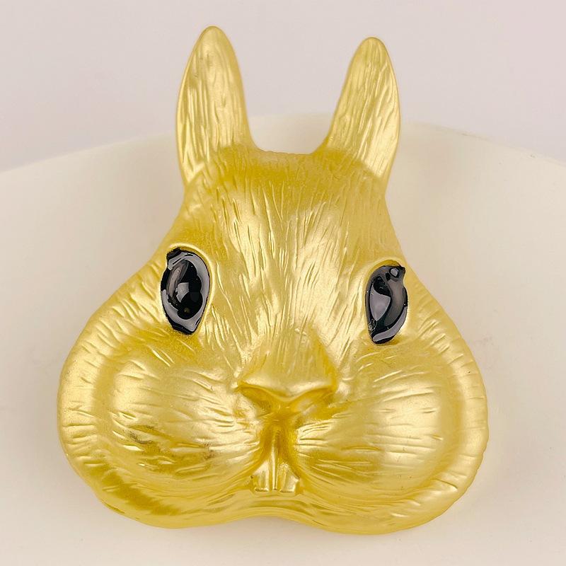 Vintage Women Men Classic Rabbit Design Brooches Earrings Baroque Palace Style Unisex Metal Crystal Animal Pins Badges Jewelry