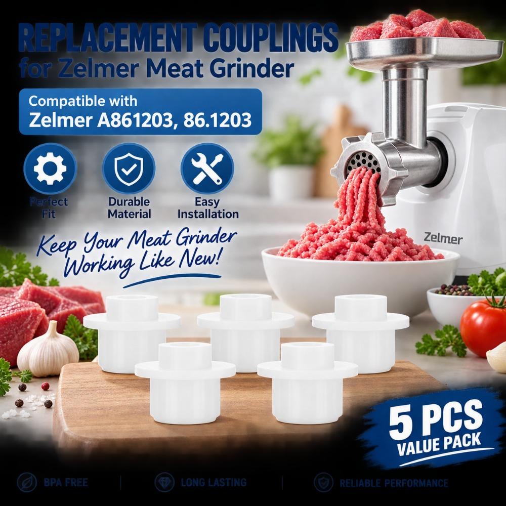 5PCS White Meat Grinder Gear Mincer Gear Replacement for Zelmer A861203, 86.1203 For Home Use
