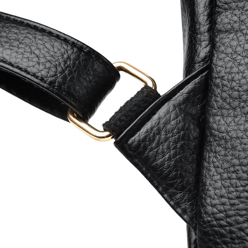 Myk Ryggsekk i Skinn Dame Ryggsekk med Stor Kapasitet Student Skolesekk