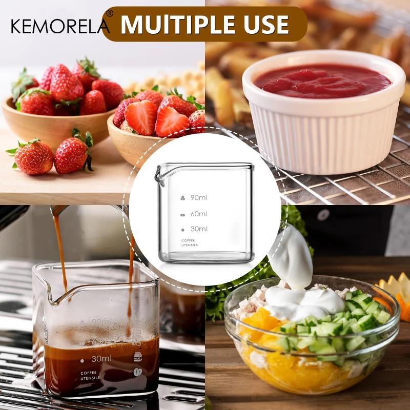 Dzbanek do odmierzania kwadratowy z pojedynczym dzióbkiem kubek do mleka 90/120ML Espresso Domowe kieliszki do szotów Części Przezroczysty kubek ze szkła borokrzemowego