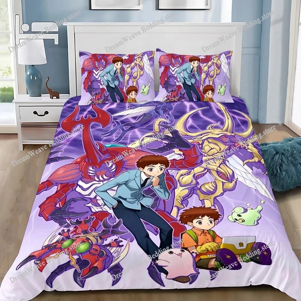 Neues Digimon Bettwäscheset Einzelbett Twin Full Queen King Size Bettwäscheset Erwachsener Kind Schlafzimmer Bettbezug-Sets 3D-Druck Anime Bettlaken-Set