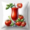 Summer Tropical Drink Theme Digital Printing Pillow Cover Short Plush Suitable Living Rooms Bedrooms Sofas Throw Cushion Cover