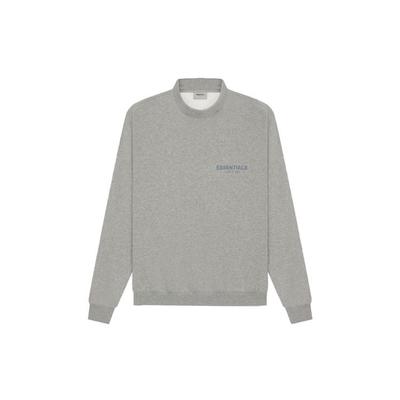 Fear of God Essentials Mockneck Pullover Sweatshirt Fleece-Lined Unisex Tops Dark-Heather-Oatmeal FOG-SS21-612