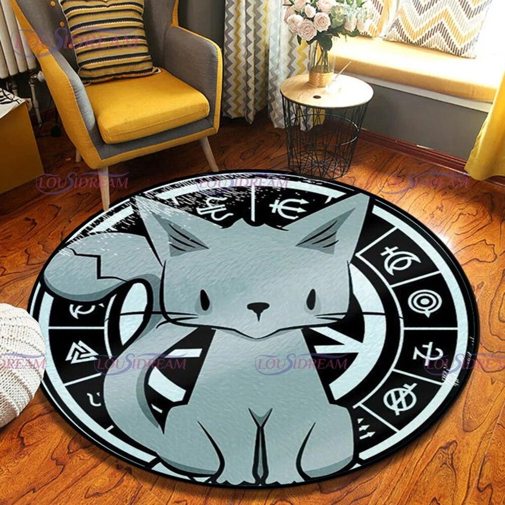 Kitchen Crystal Witch Round Area Rugs Indoor Circle Rug Halloween Entryway Doormat Floor Carpet for Bedroom Living Room Mat