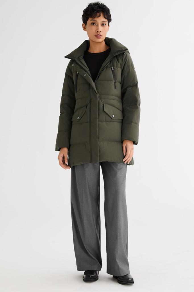 Orolay Hooded Down Regular Perfect for and Outdoors Size Women's Jacket, Mid-Length, Fit, Windproof, Cold-Resistant, Water-Repellent, Winter,