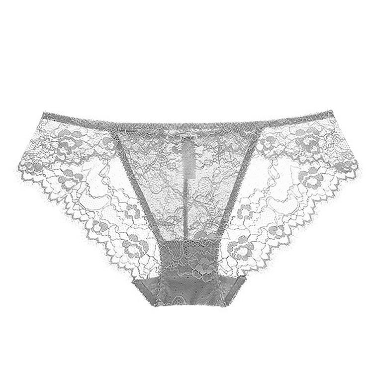 Dámské sexy krajkové průhledné kalhotky trojúhelníčkového střihu s nízkým pasem – Ultratenké, zvedající boky, design s výřezy