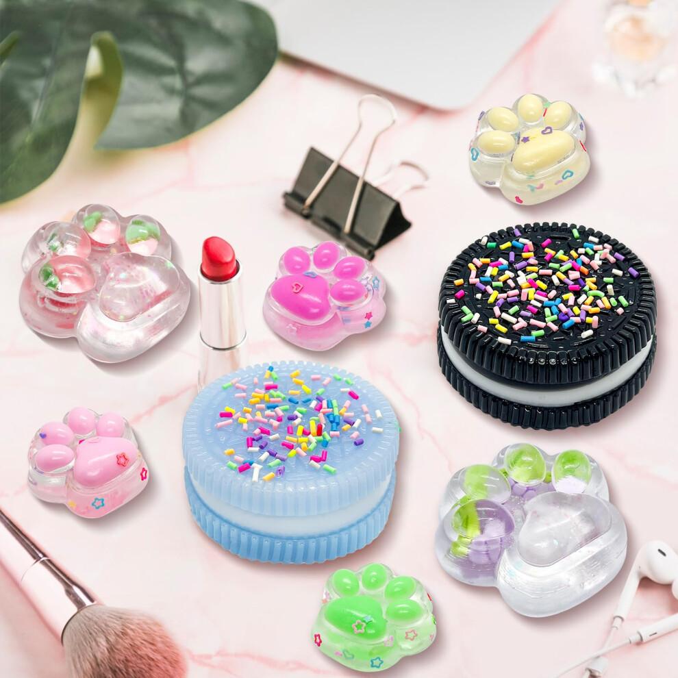 8PCS Taba Squishy Kit,2PCS Biscuit Stress Relief Toy and 4PCS Mini Taba Squishy Paw and 2PCS Fruit Cat Claw Stress Relief Soft Squeeze Fidget Toys Fo