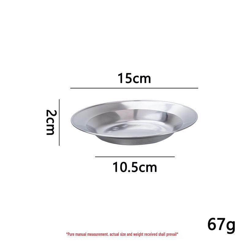Food-Grade Stainless Steel Multi-Purpose Plate: Ideal for Soup, Dinner, Fruit, Steaming, and Household Use.