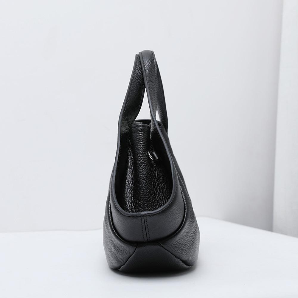 100% Full First Layer Cowhide Women'S Shoulder Messenger Handbag Genuine Leather Dumpling Bag