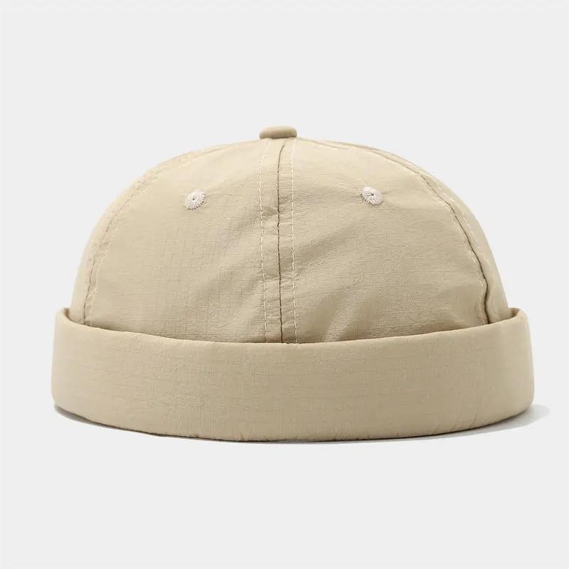 LDSLYJR Four Seasons Polyester Solid Docker Cap Brimless Hat Skullies Beanie Hats Landlord Sailor Cap Men and Women 30