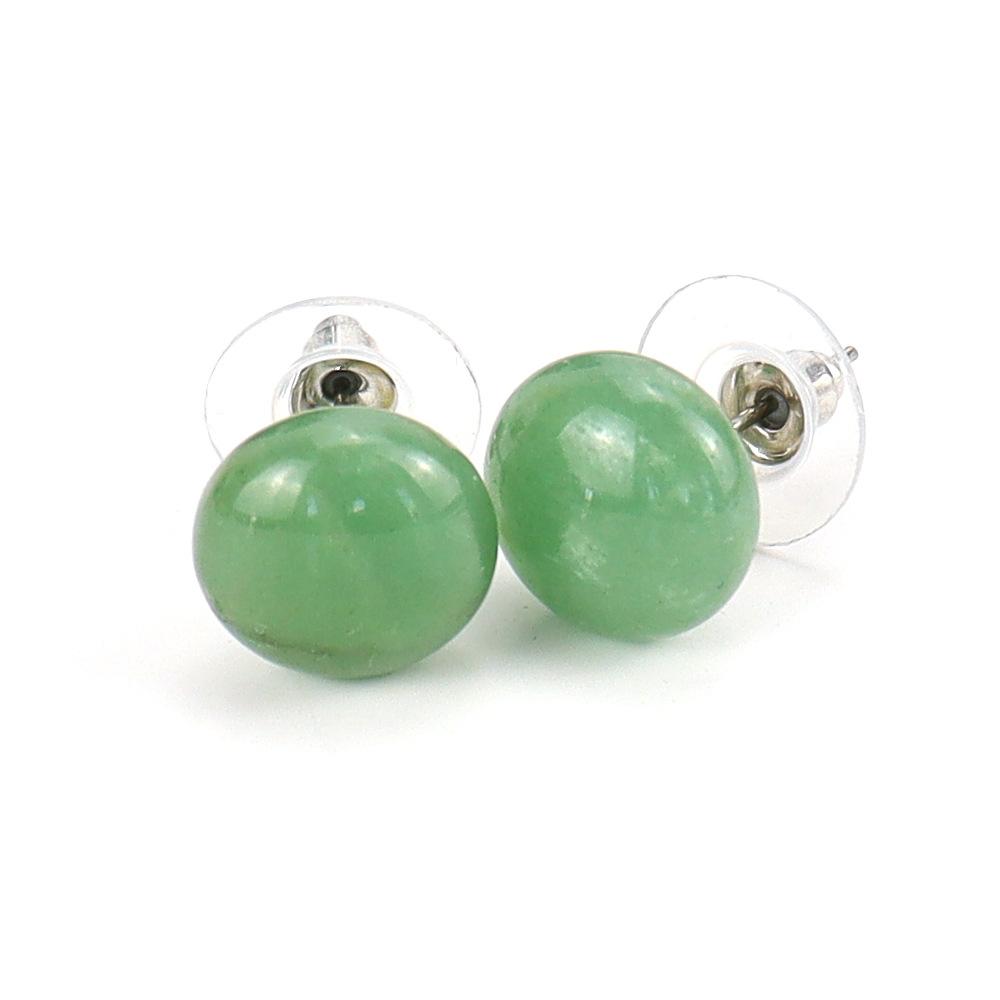 Tiktok Natural Semi-Precious Stone Crystal Tiger Stone Amethyst Bread Beads Stud Earrings Ball Earrings E45