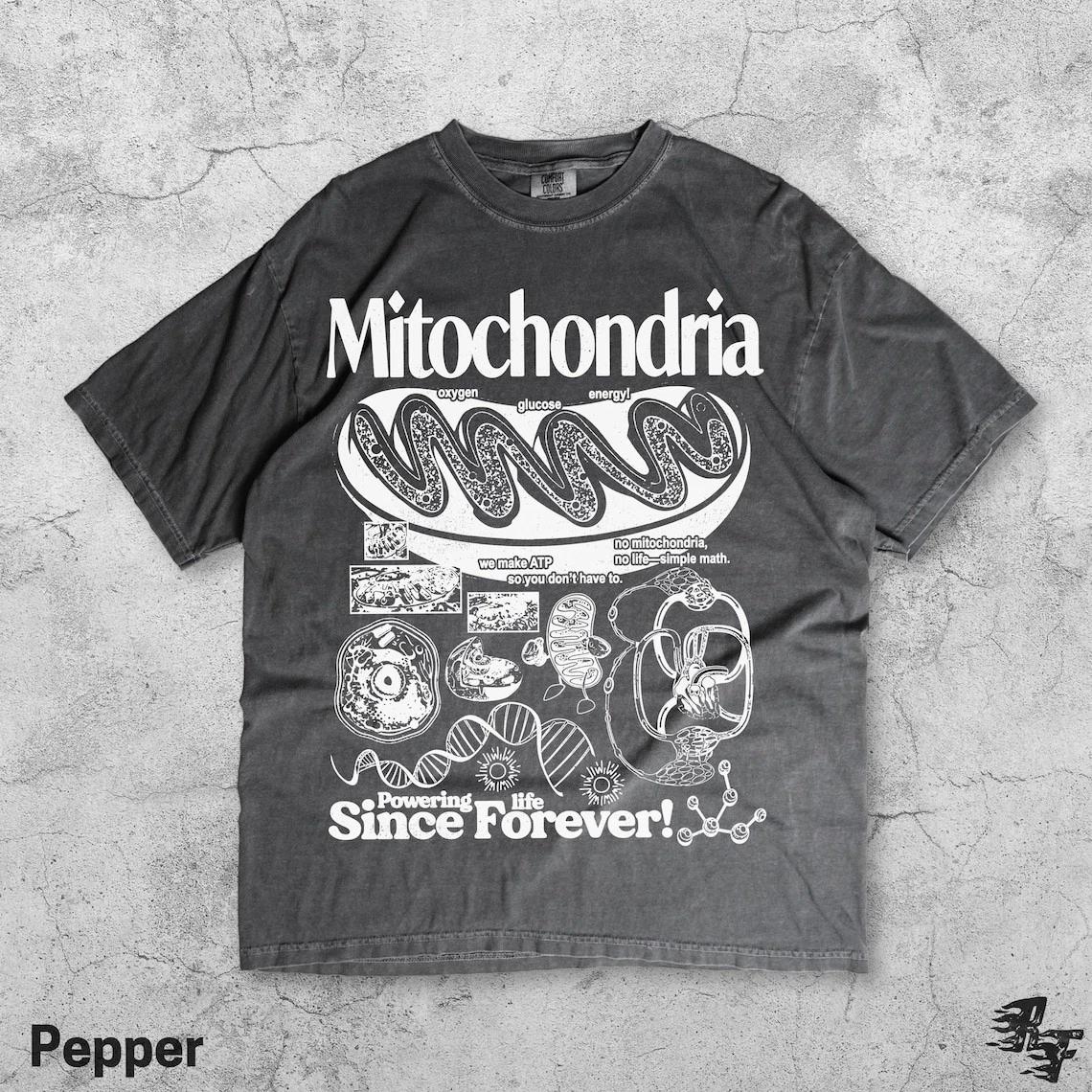 Mitochondria Vintage Science T-Shirt, Retro Biology Graphic Tee L