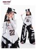 Girls' Trendy Jazz Hip Hop Dance Outfit - Long Sleeve T-shirt & Trousers for Street Dance Performance