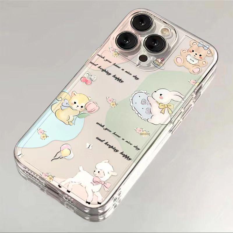 Akvarelové samolepky se zvířaty pro Apple 15/14/13/12/11/Pro/Promax/XS Max/XR/XS/XS.