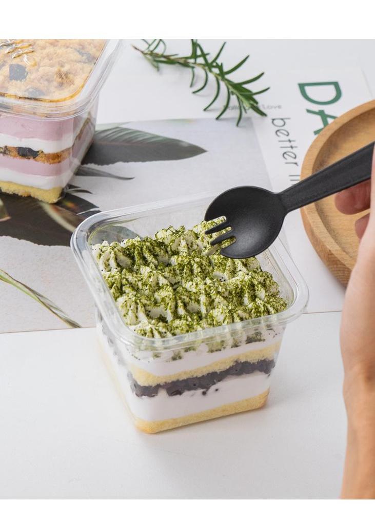 Square Mousse Soy Milk Cake Box: Wooden Cup Packaging for Tiramisu and Dessert Baking