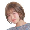 AQUADOLL Short Straight Wig with Bangs, Hand-Tied Lace, See-Through Color, Full Wig, One Size Fits Most, B5 (Sunflower Brown) wg363B5