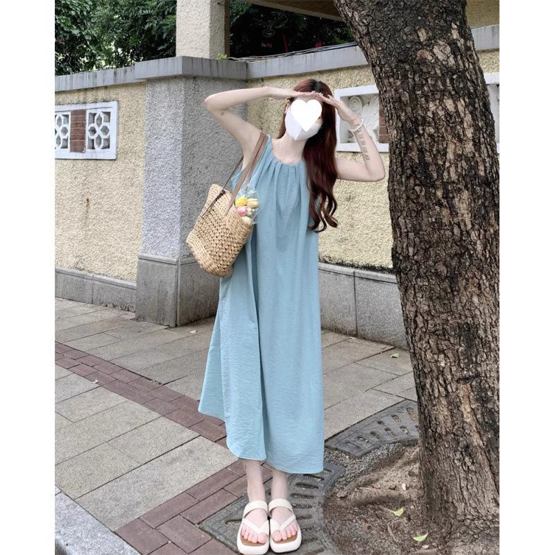 French Skirt Seaside Vacation Dress Women's Summer Niche Design Sense Loose Sleeveless Vest Skirt a Word Long Dress