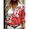 Women's shirt fashion shirt 3D printing high-definition pattern long-sleeved shirt daily casual shirt soft fabric