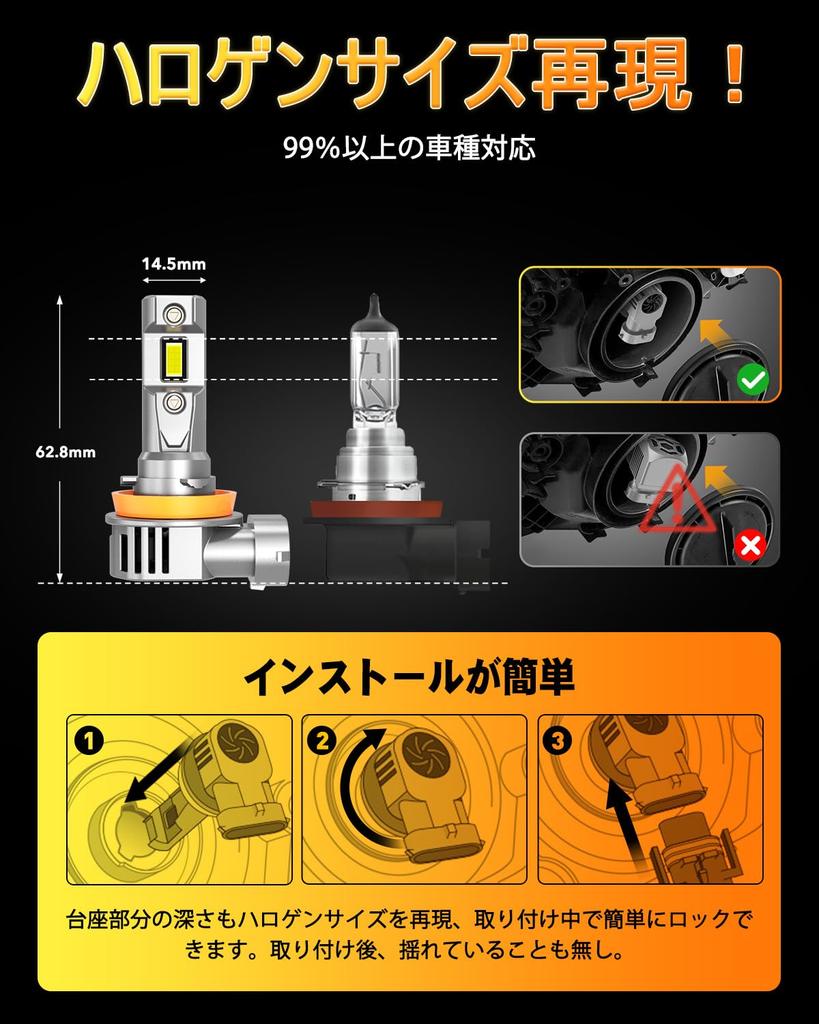 OXILAM h11 led vehicle inspection super halogen high speed rotating silent triple heat IP68 high light efficiency LED noise 3 year warranty from