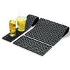 Silicone Coffee Maker Mat Countertop Bar Spill Mats Bar Service Mat Dish Glass Drying Mat For Barista Cocktail Bartender Black