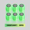 Valve Stems Caps 4PCS Car Luminous Tire Valve Cap Fluorescent Night Glowing Decor For Volkswagen VW Passat Golf 4 5 6 Tiguan Pol zg4