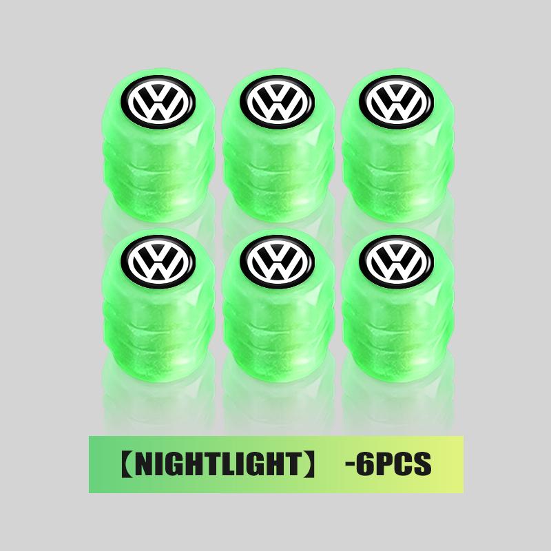 Valve Stems Caps 4PCS Car Luminous Tire Valve Cap Fluorescent Night Glowing Decor For Volkswagen VW Passat Golf 4 5 6 Tiguan Pol zg4