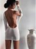 Abito Sexy Minimalista da Donna 2025 alla Moda, Monocolore, Senza Schiena, Manica Lunga, in Europa e America