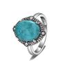 CopperRings Natural Turquoise Ring 10*12MM Moonstone Labradorite Vintage Ring  Fine Jewelry Gifts for Women