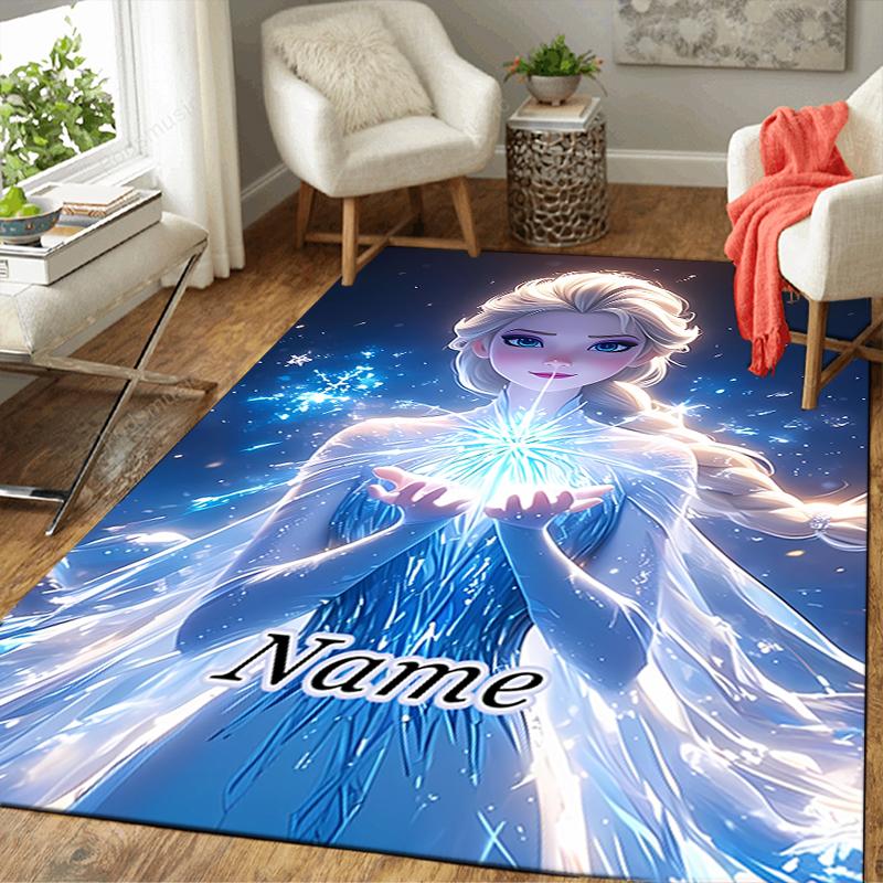 Custom 1Pc Elsa'S Magical Sparkle Rug Office Carpet Indoor Outdoor Entrance Doormat Nonslip Soft And Comfortable Living Room D91671