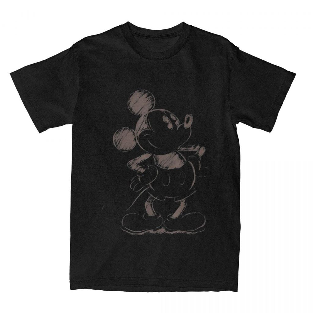 Mickey And Friends T Shirts Men Women's Pure Cotton Funny T-Shirts Mickey Mouse Sketch Portrait Tees Short Sleeve Tops Gift Idea