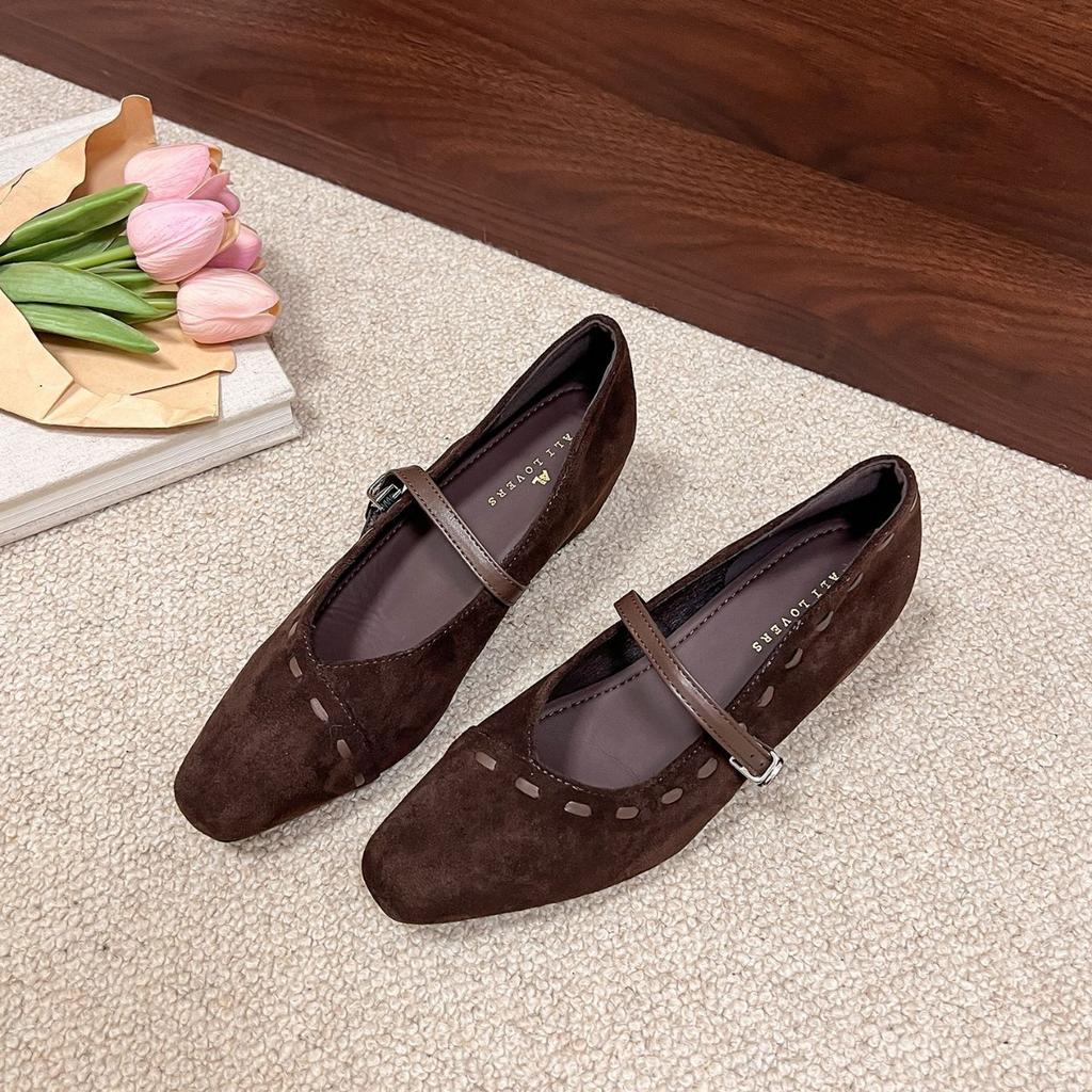 Retro thick heel inner height increase leopard print Mary Jane shoes women's shoes 2025 spring and autumn new versatile single shoes evening shoes