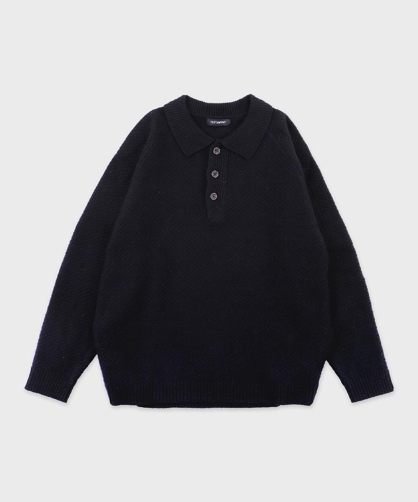 TESTAMENT Structure Collar Knit_Black